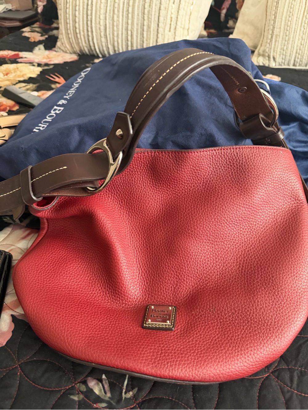 Doo why & Bourke Women’s Red Pebbled Leather Tote Bag